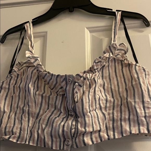 Striped Ruffle Women's Top - Picture 2 of 5